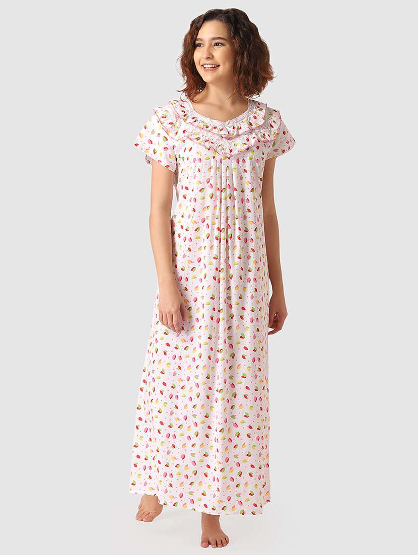 lace detail floral nighty 