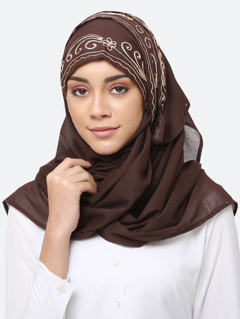 brown cotton scarf