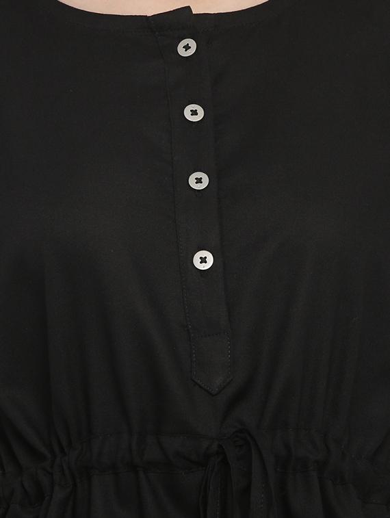 drawstring waist solid top - 17550677 - Standard Image - 3