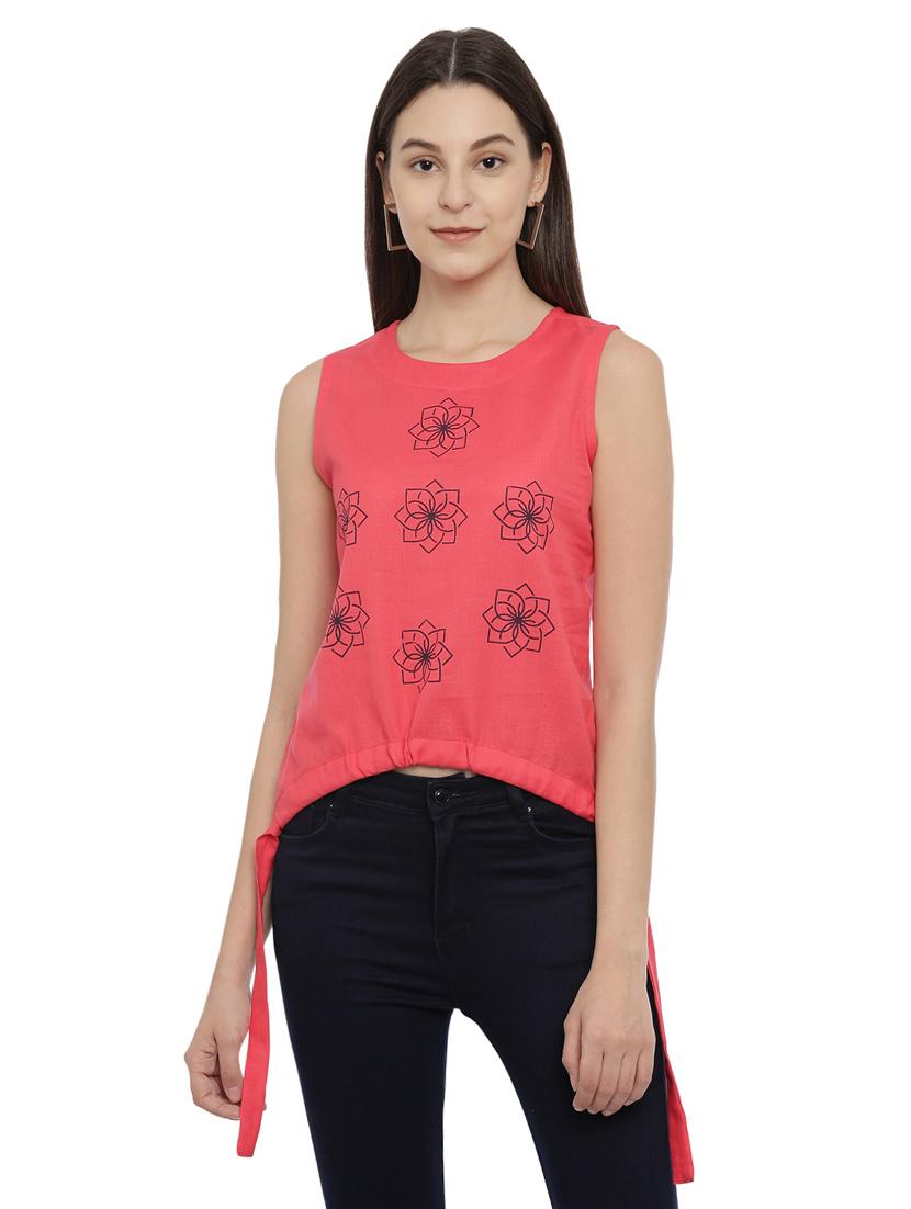 high low printed  top - 17550689 -  Zoom Image - 0