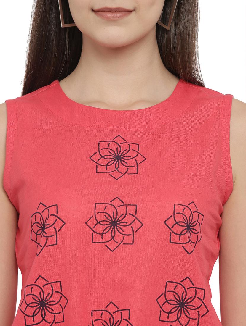 high low printed top - 17550689 - Standard Image - 3