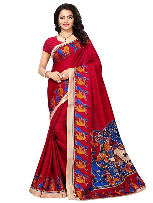 conversational printed saree with blouse - 17550837 - Standard Image - 0