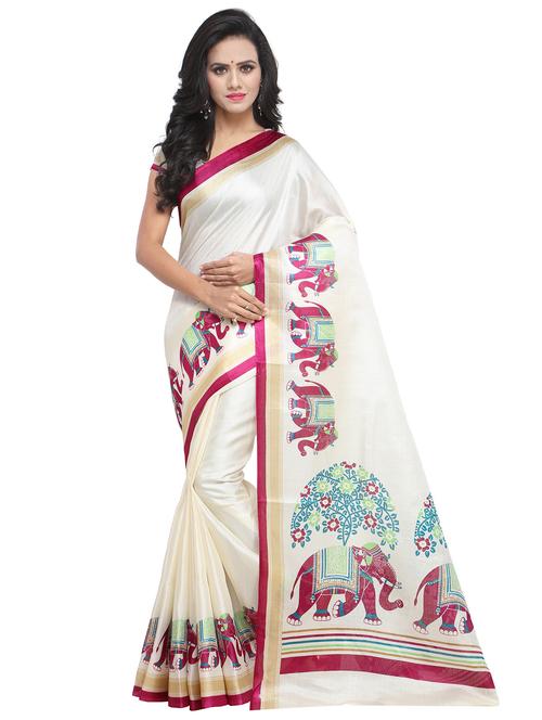 conversational printed saree with blouse - 17550987 -  Standard Image - 0