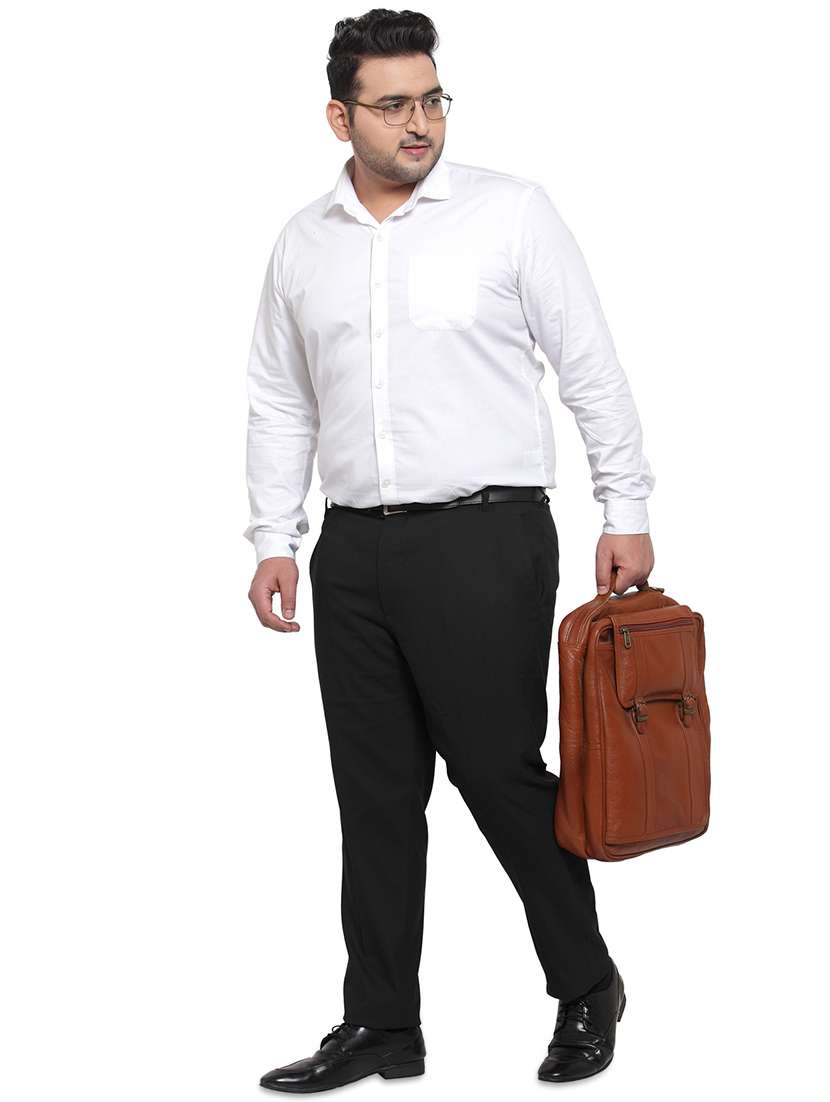 pluss black solid chinos  - 17551280 -  Standard Image - 3