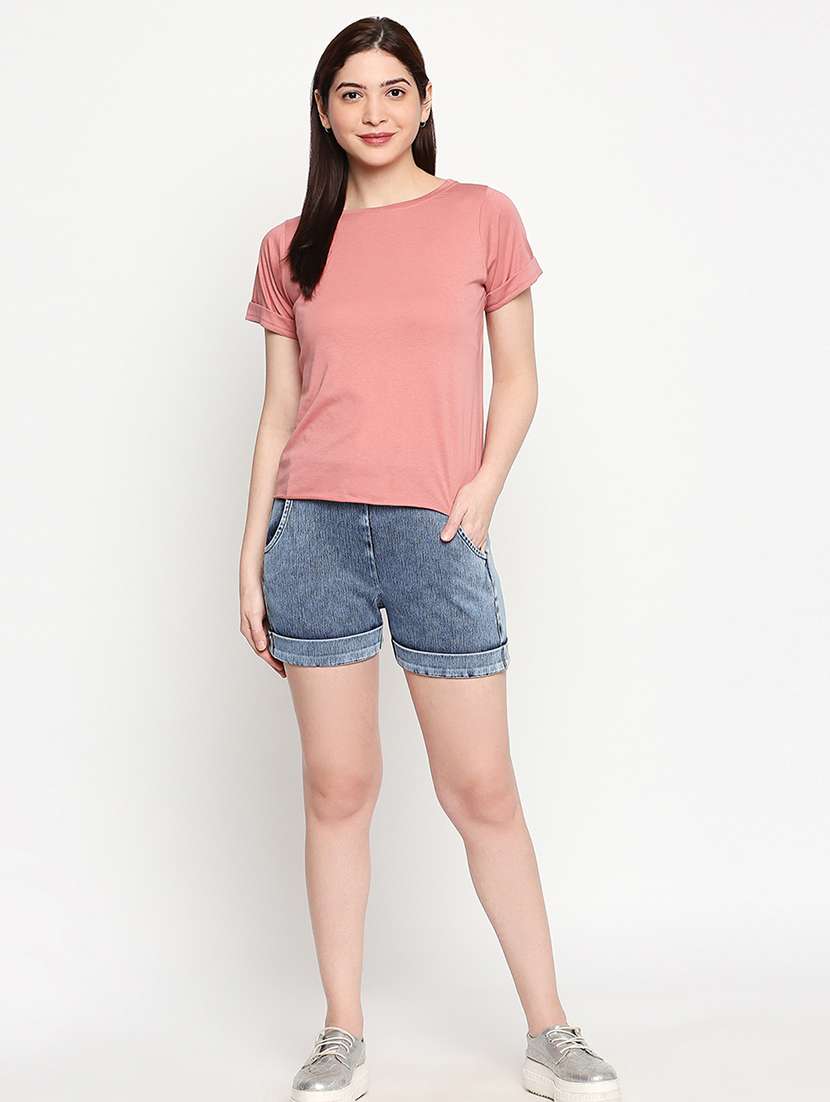 round neck solid tee  - 17553713 -  Standard Image - 3