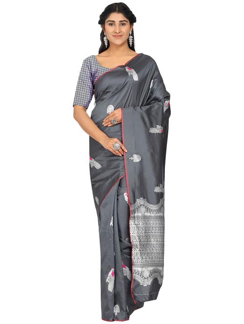 conversational banarasi saree with blouse - 17553897 - Standard Image - 0