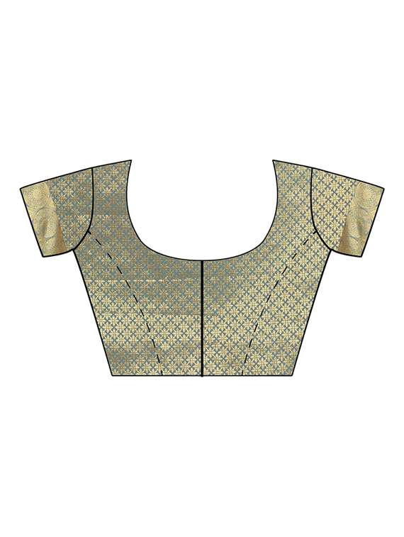 self design banarasi saree with blouse - 17553919 - Standard Image - 3
