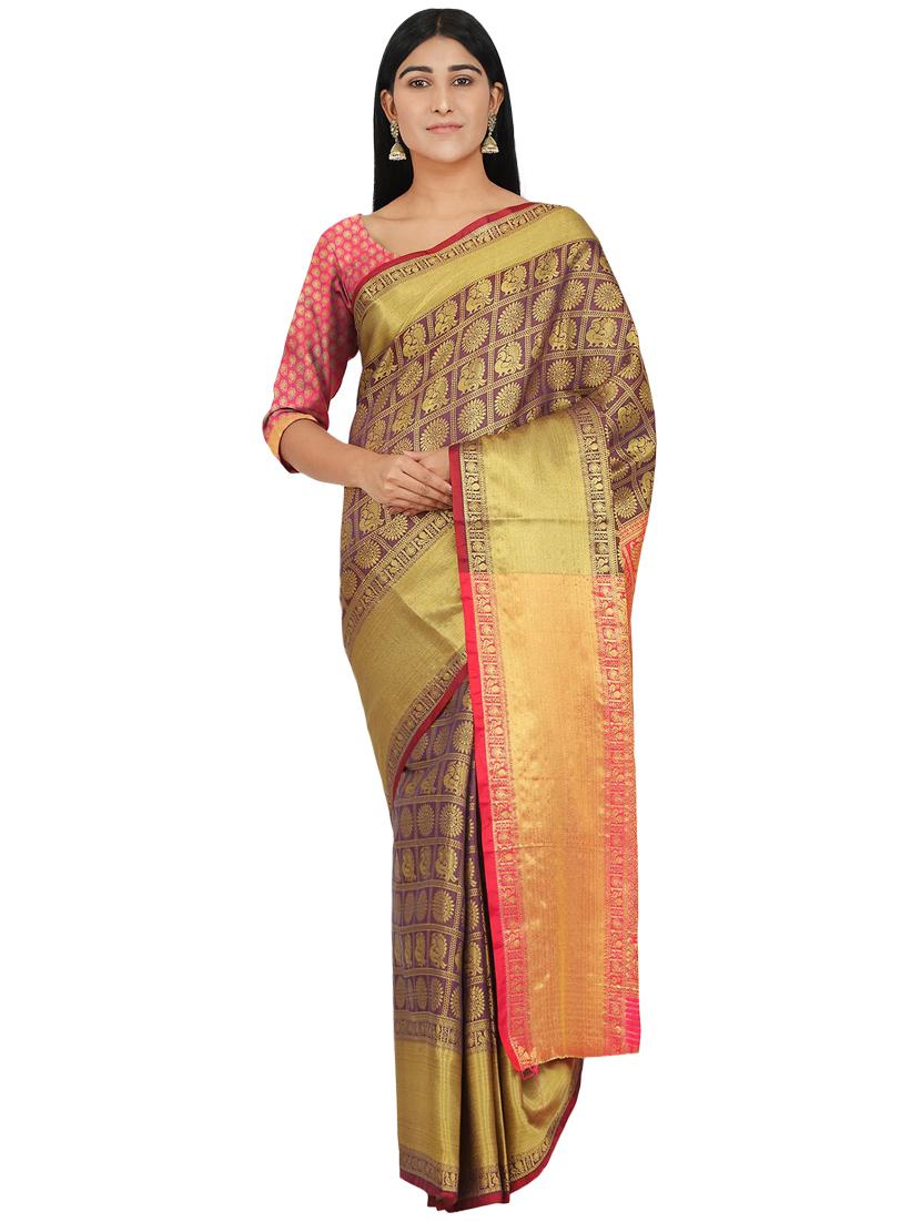 conversational banarasi saree with blouse - 17553924 - Zoom Image - 0