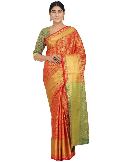 conversational banarasi saree with blouse - 17553926 - Standard Image - 0