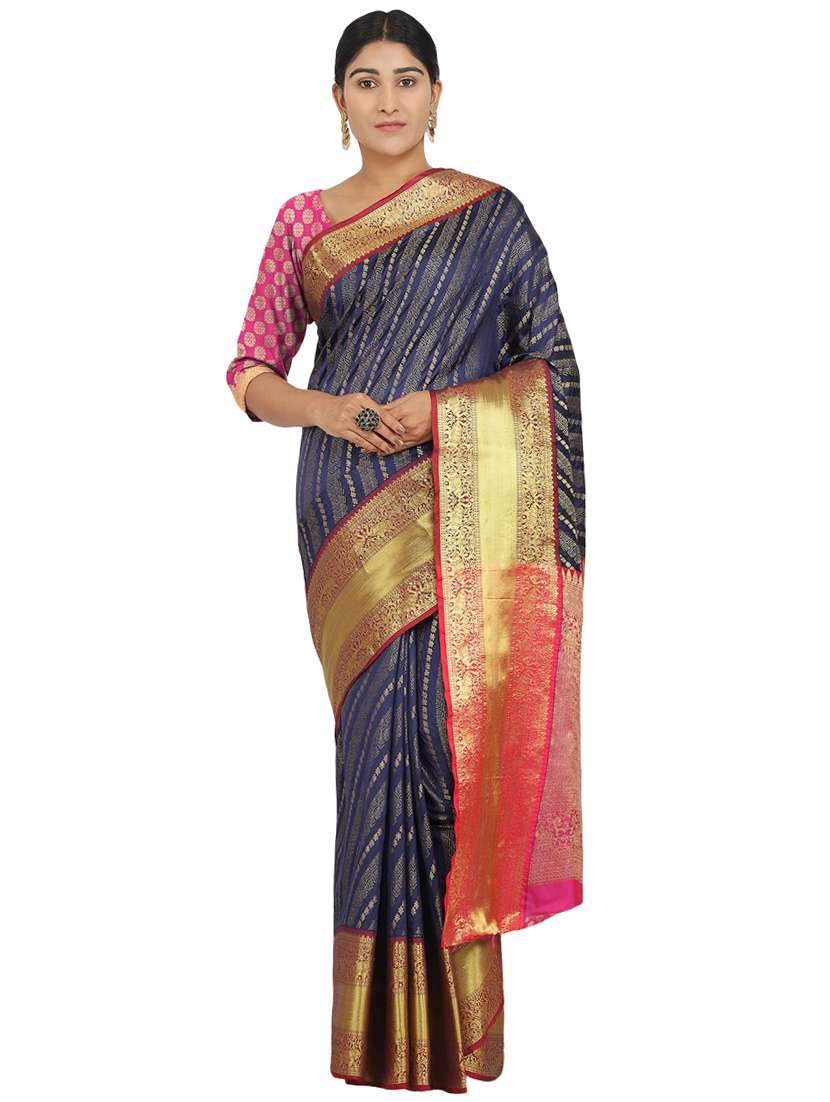 jacquard banarasi saree with blouse - 17553939 - Zoom Image - 0