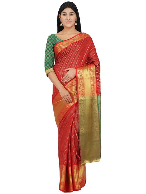 jacquard banarasi saree with blouse - 17553940 - Standard Image - 0