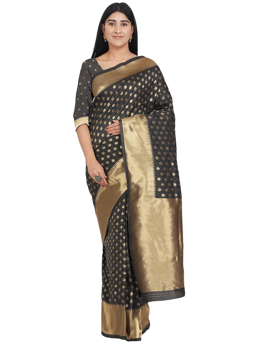 jacquard banarasi saree with blouse - 17553945 - Zoom Image - 0