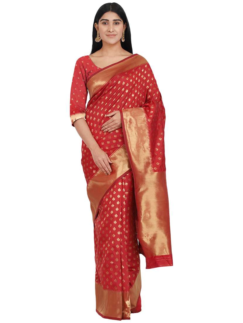 jacquard banarasi saree with blouse - 17553950 -  Zoom Image - 0