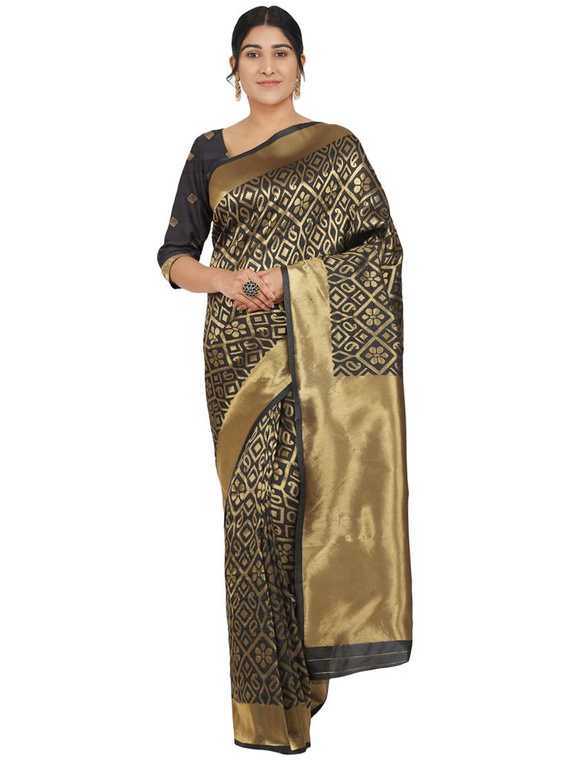 jacquard banarasi saree with blouse - 17553954 - Zoom Image - 0