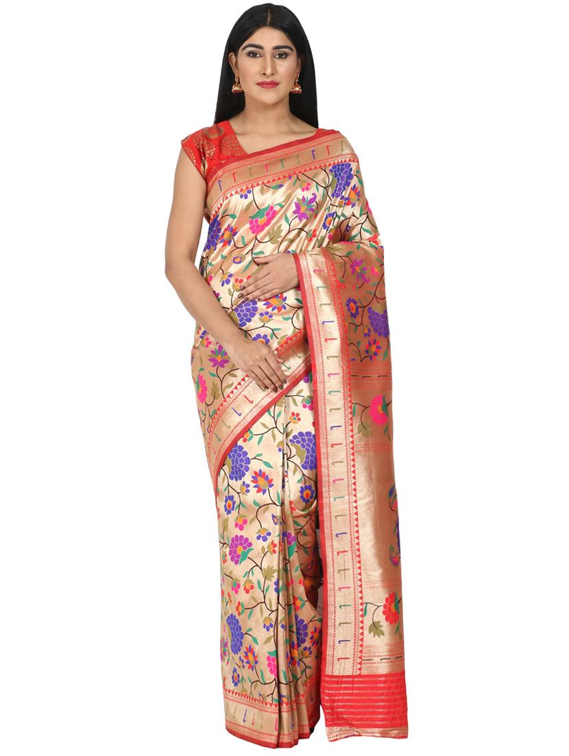 jacquard banarasi saree with blouse - 17553962 - Zoom Image - 0