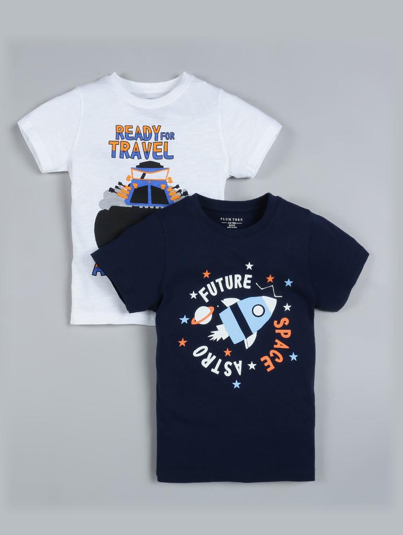 set of 2 multi colored cotton t-shirt - 17554210 - Zoom Image - 0