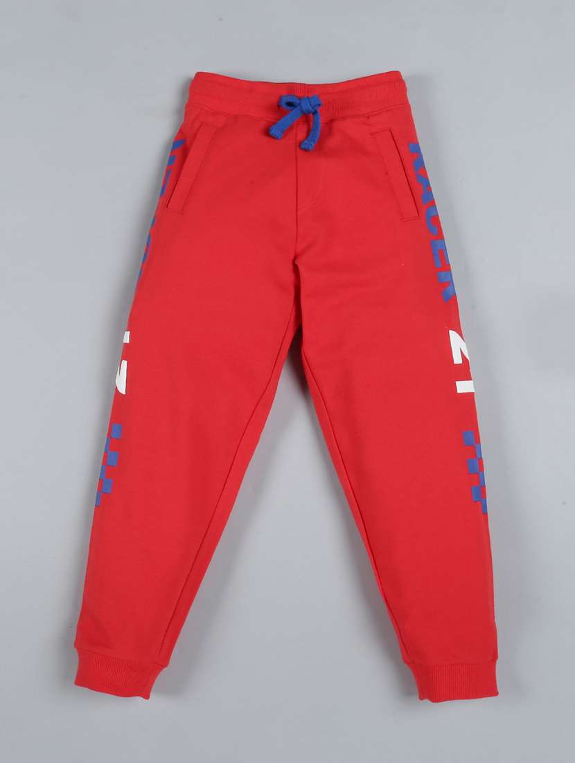 red cotton joggers trouser