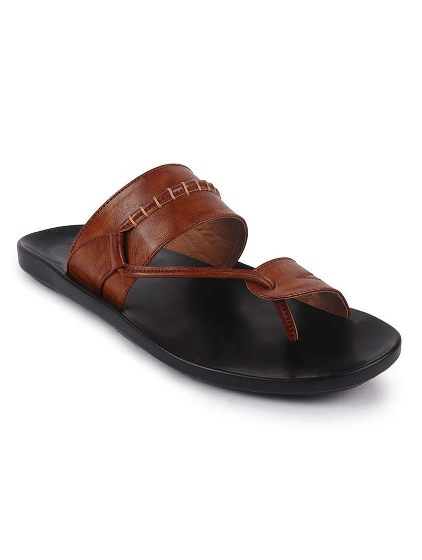 tan pu slip on slippers