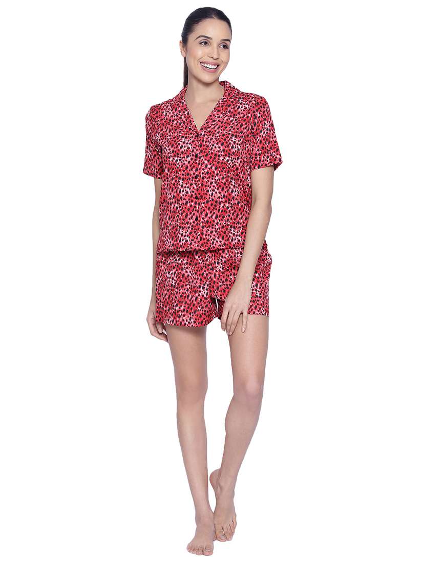 printed nightwear shorts set - 17554833 - Standard Image - 3