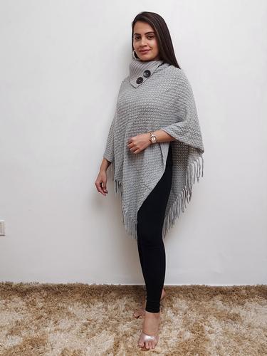 grey women ponchos  - 17555071 -  Standard Image - 0