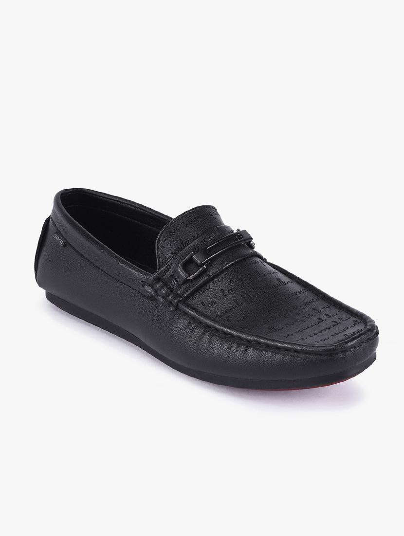 black synthetic slip on loafers - 17558198 - Zoom Image - 0
