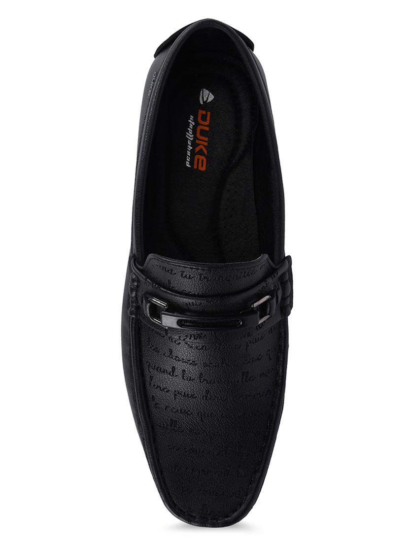 black synthetic slip on loafers - 17558198 - Standard Image - 3
