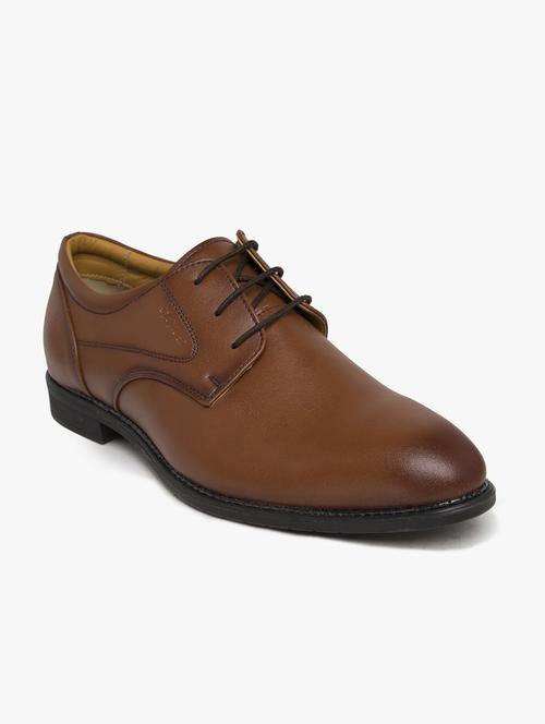 tan synthetic lace up shoes - 17558215 -  Standard Image - 0