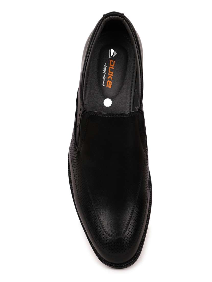 black synthetic slip on shoes - 17558220 -  Standard Image - 3