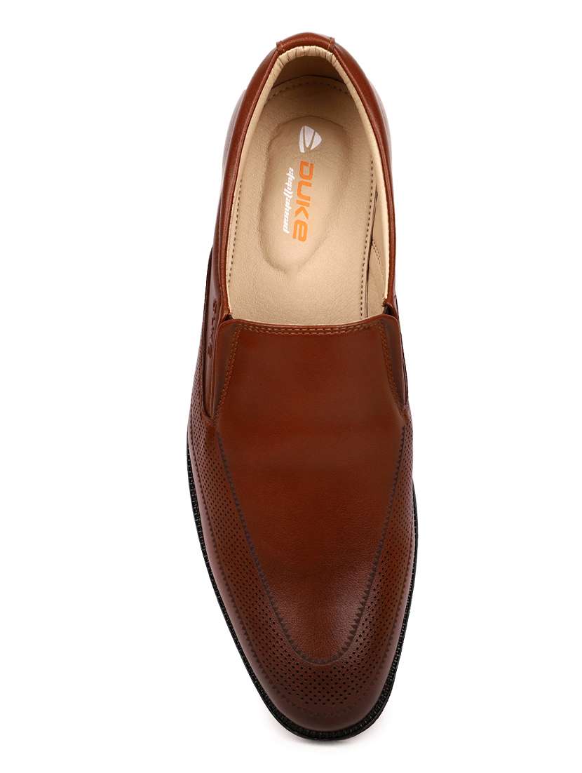 tan synthetic slip on shoes - 17558221 -  Standard Image - 3