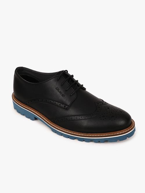 black synthetic lace up shoes - 17558225 -  Standard Image - 0