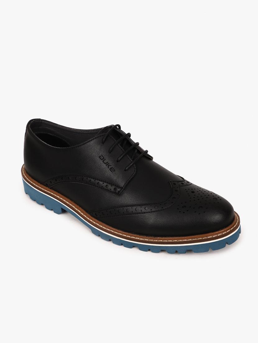 black synthetic lace up shoes - 17558225 -  Zoom Image - 0