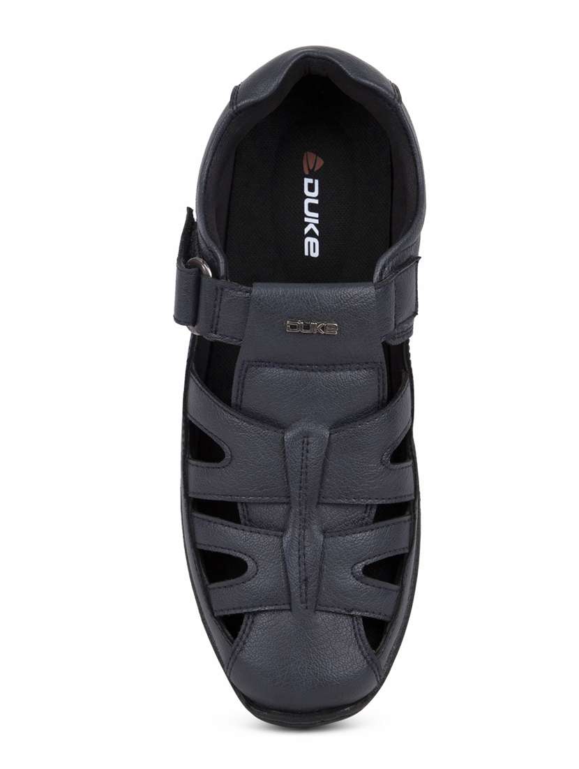 navy synthetic & mesh slip on sandals - 17558230 - Standard Image - 3