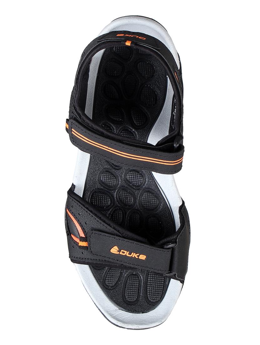 black synthetic & mesh back strap sandals - 17558241 - Standard Image - 3