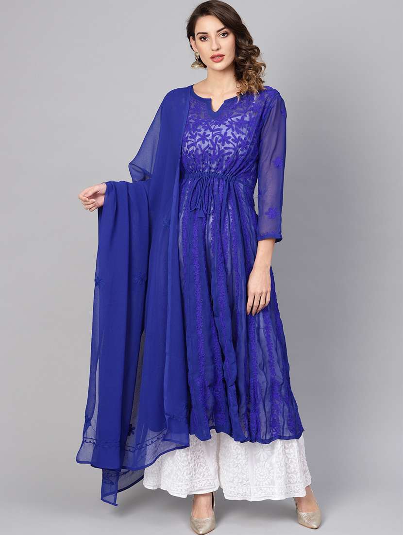 Buy online Chikankari Anarkali Kurta 