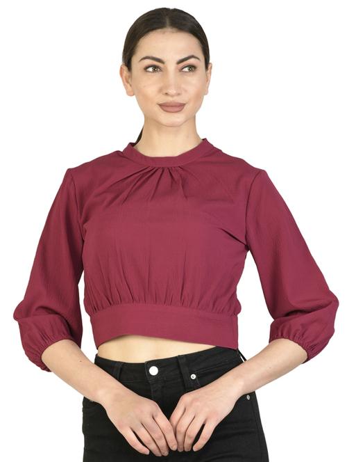 round neck solid crop top  - 17559278 -  Standard Image - 0