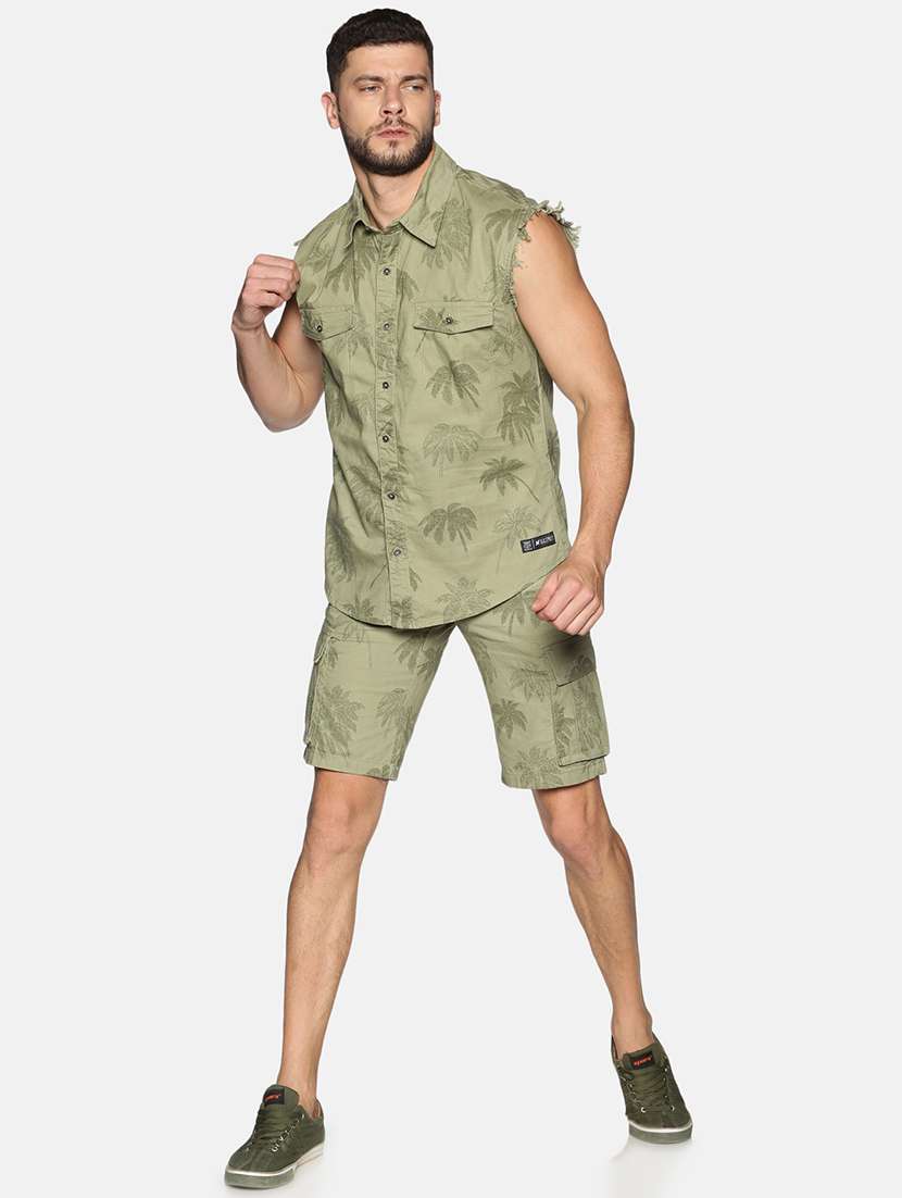 green denim short - 17559912 - Standard Image - 3