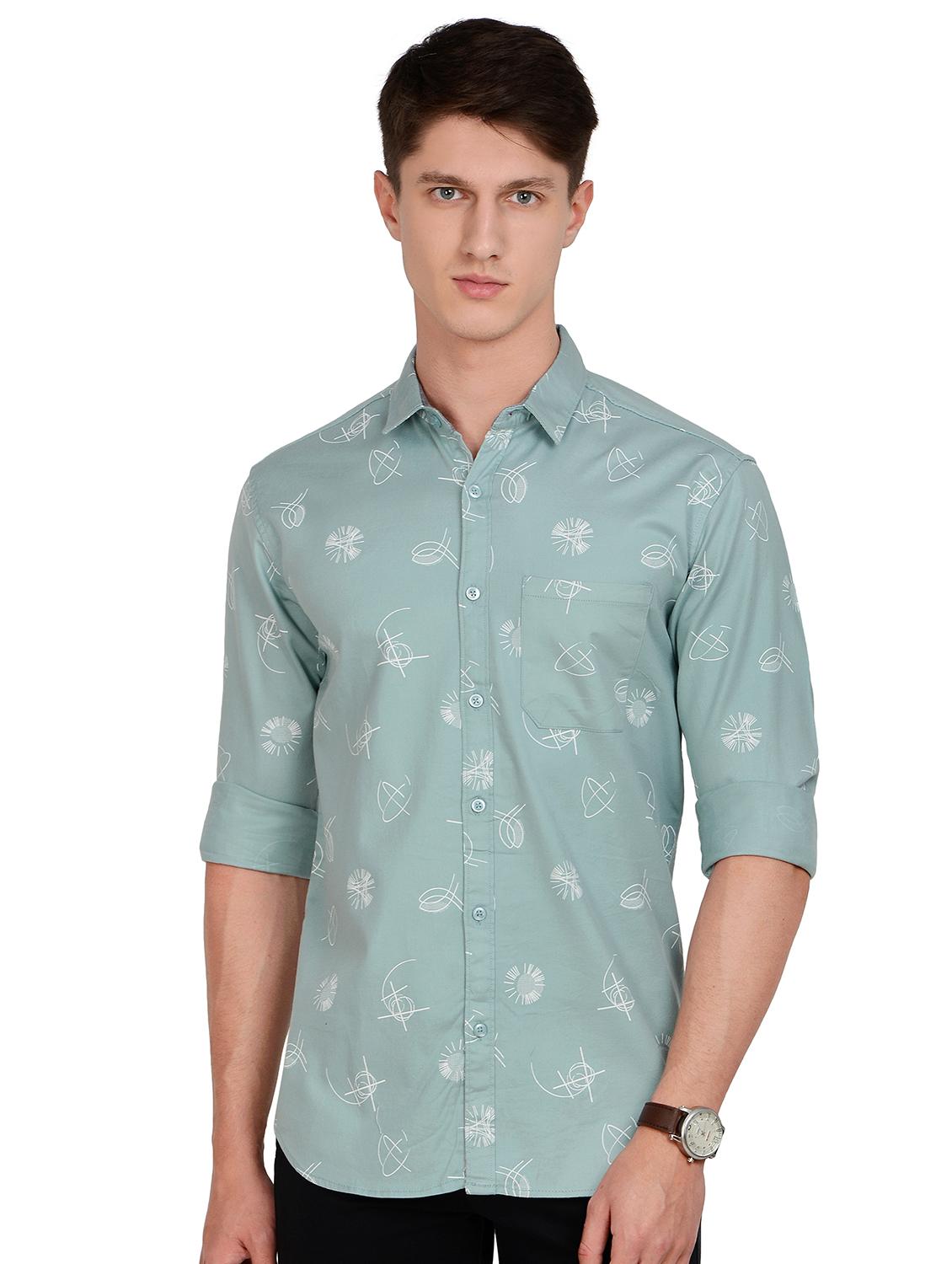 green printed casual shirt - 17559968 - Zoom Image - 0