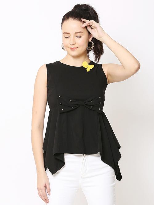 women's asymmetric round neck top - 17562501 -  Standard Image - 0