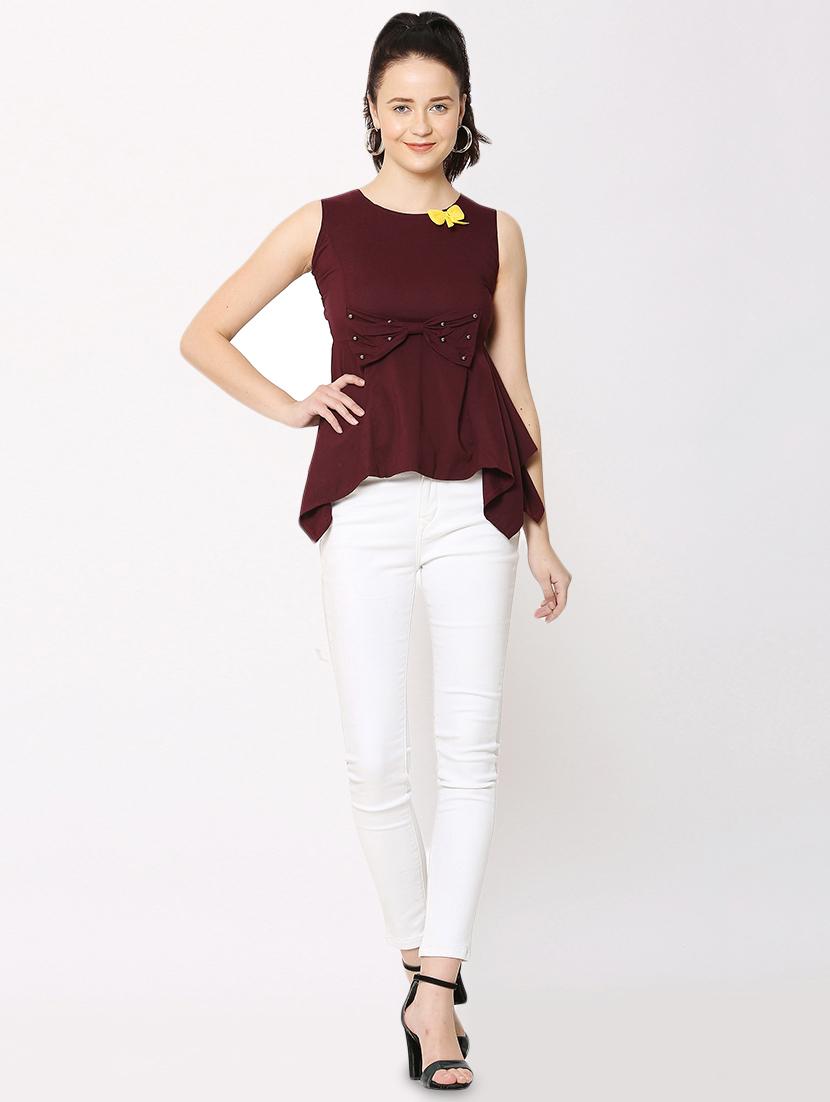 women's asymmetric round neck top - 17562504 - Standard Image - 3