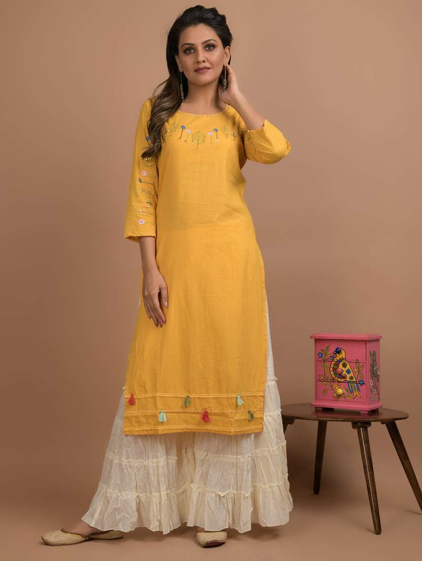 Embroidered Straight Kurta
