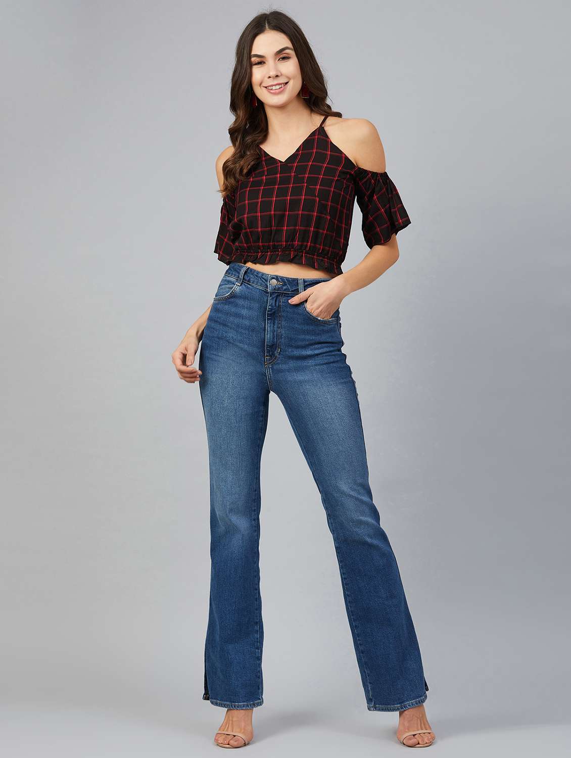 cold shoulder crop top - 17562554 -  Standard Image - 3