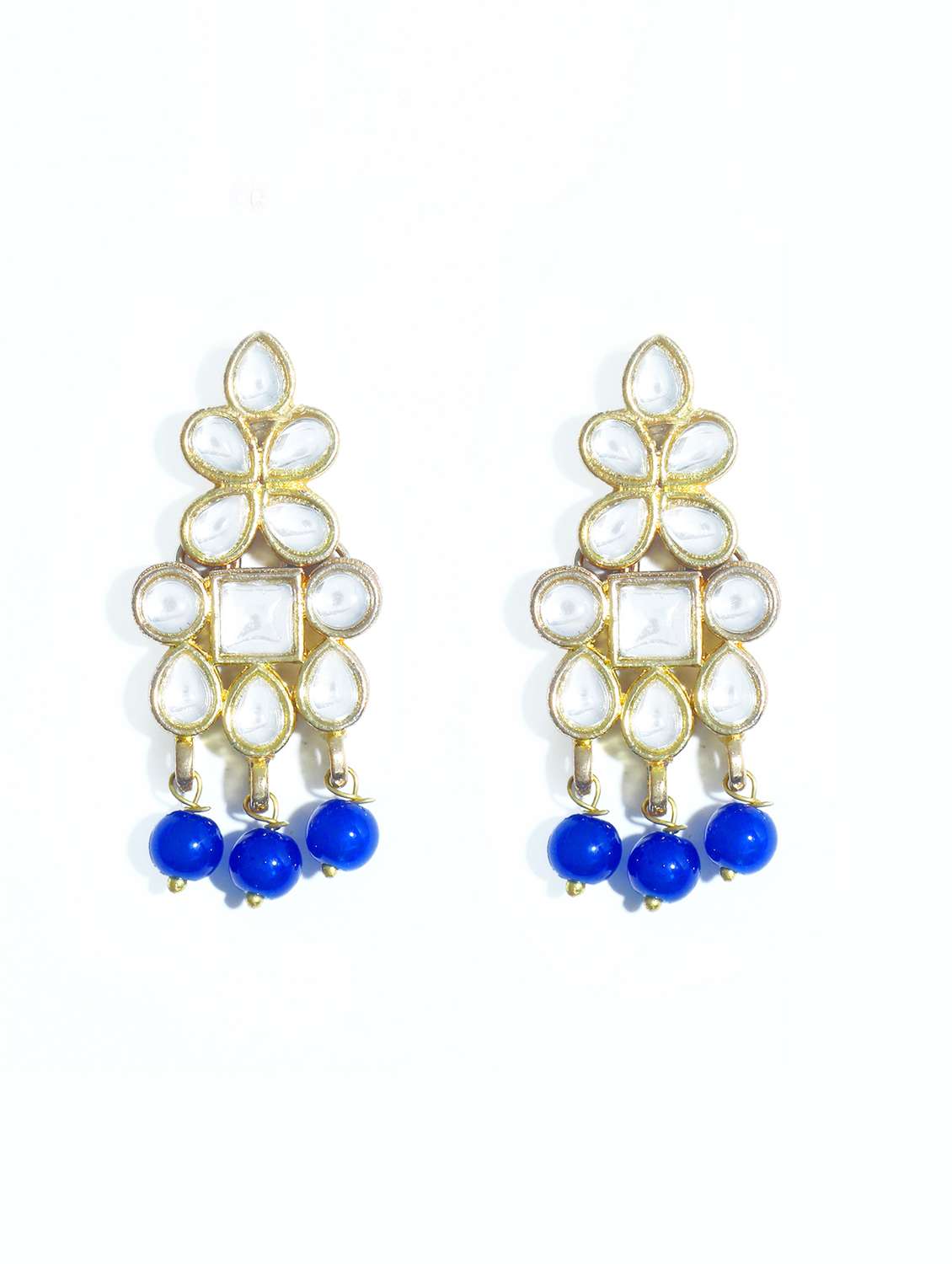 blue metal earing and maang tikka set - 17562791 -  Standard Image - 3