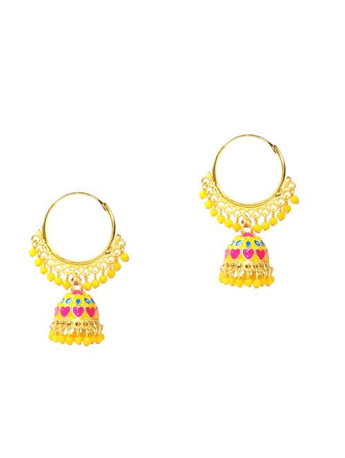 yellow brass hoop earring - 17563039 - Standard Image - 0