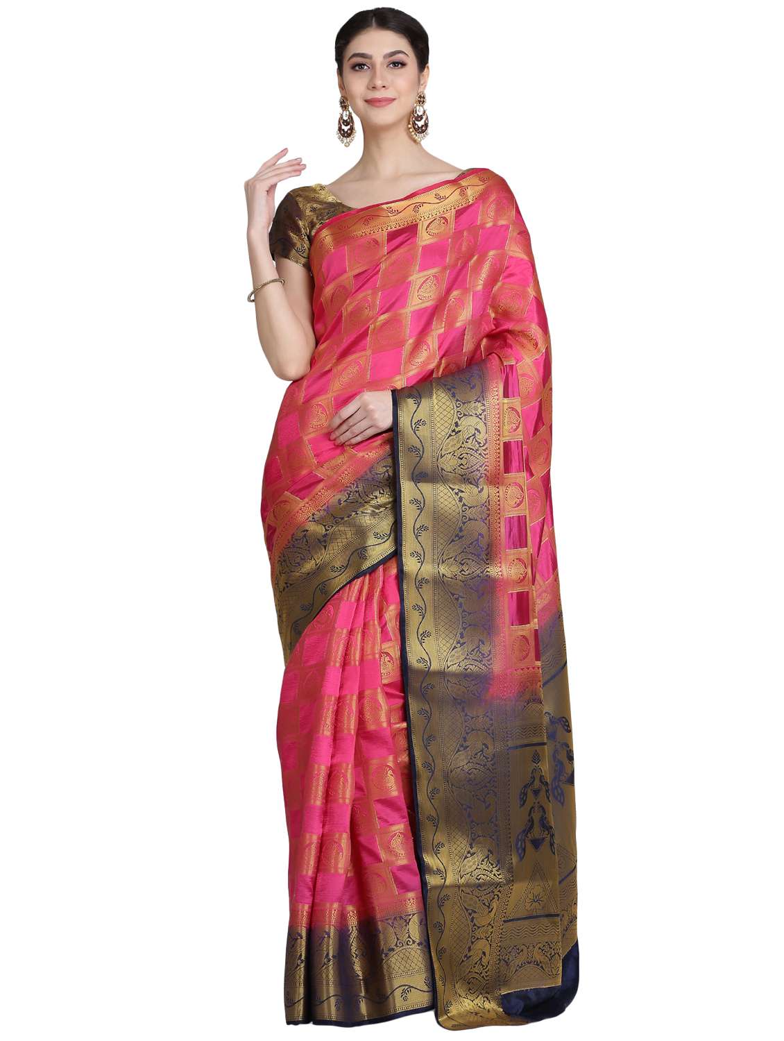 women's banarasi saree with blouse - 17563296 -  Zoom Image - 0