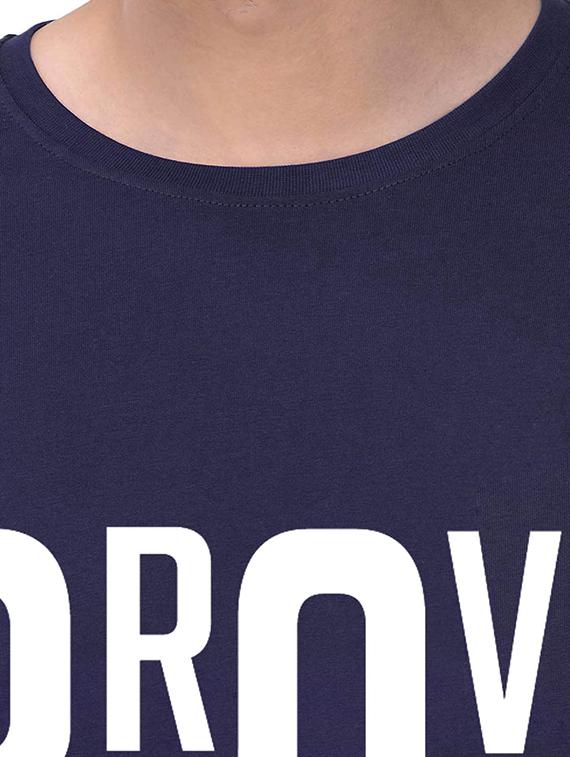 men navy blue chest print t-shirt - 17563503 - Standard Image - 3