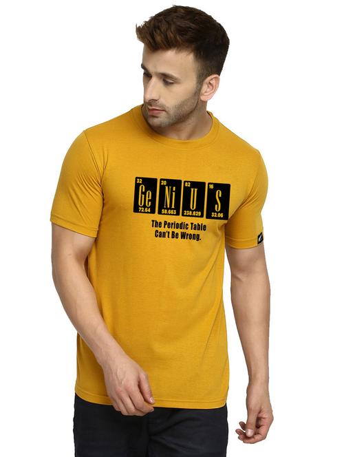 yellow chest print t-shirt - 17563516 - Standard Image - 0