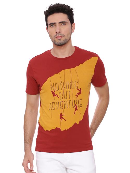 red printed t-shirt - 17564155 - Standard Image - 0