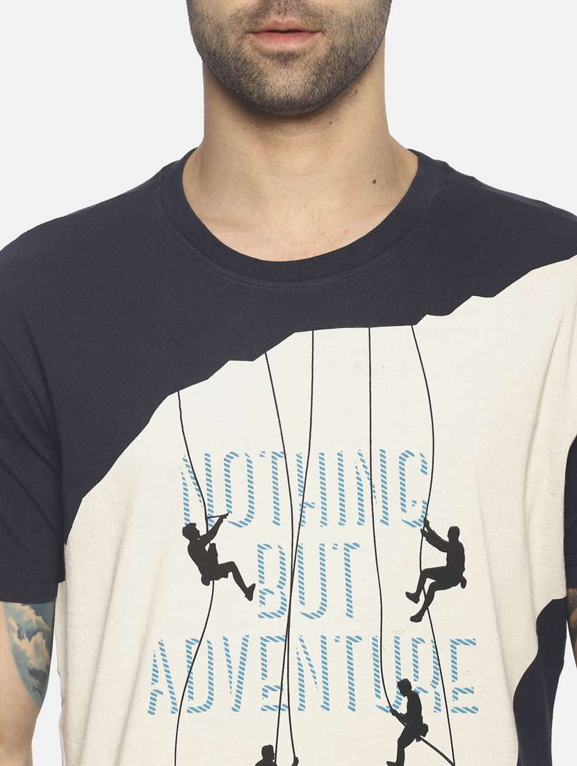 navy blue printed t-shirt - 17564156 -  Standard Image - 5