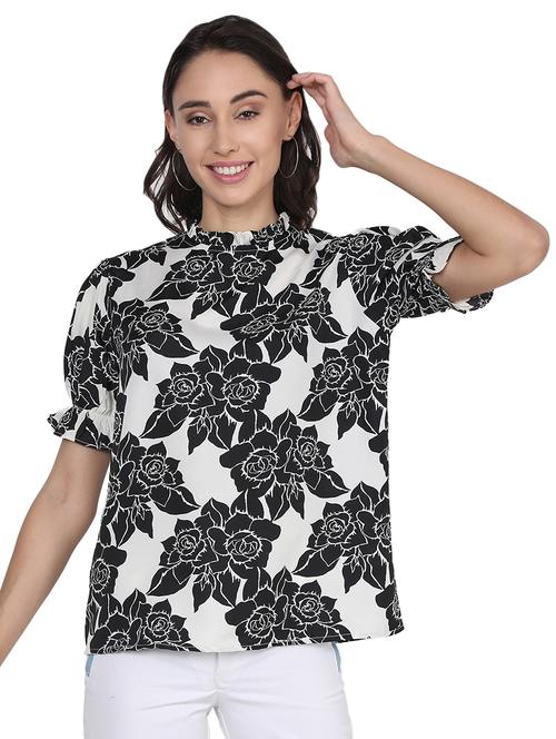 crew neck floral top  - 17564803 -  Standard Image - 0