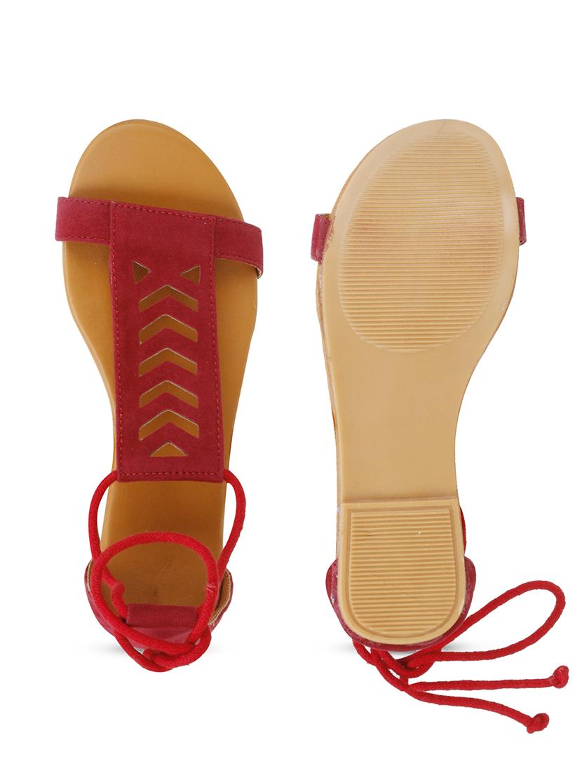 red back strap sandal - 17565457 - Standard Image - 3